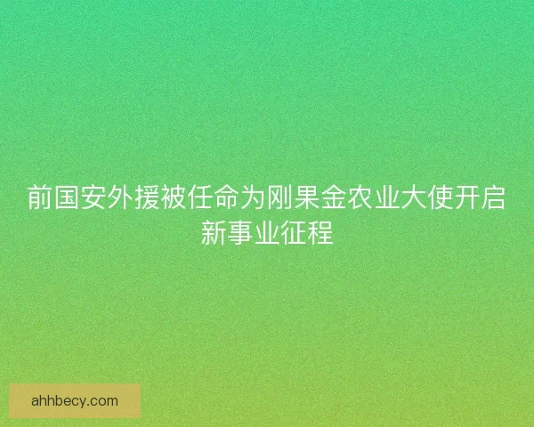 前国安外援被任命为刚果金农业大使开启新事业征程