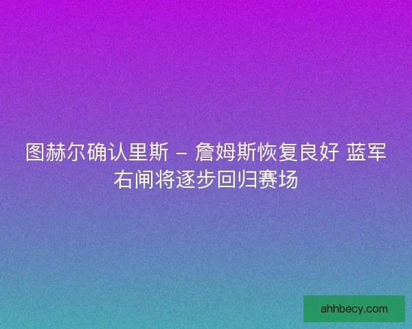 图赫尔确认里斯 - 詹姆斯恢复良好 蓝军右闸将逐步回归赛场