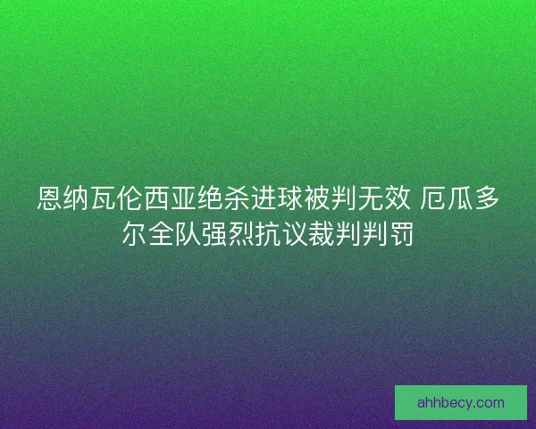 恩纳瓦伦西亚绝杀进球被判无效 厄瓜多尔全队强烈抗议裁判判罚 恩纳瓦伦西亚绝杀进球被判无效 厄瓜多尔全队强烈抗议裁判判罚